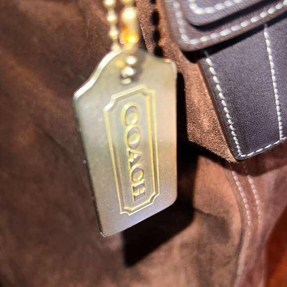 COACH 9196 VINTAGE LEGACY SAC CHOCOLATE BROWN SUEDE LEATHER XL BUCKET/DUFFLE - Picture 2 of 16